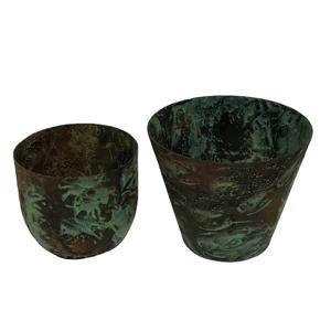 Latas de vela de Metal para jardín, contenedor vacío de metal, verde antiguo, rústico, alta calidad - Product Image 1