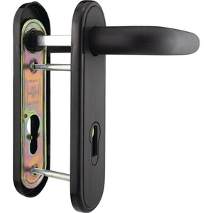 ชุดอุปกรณ์ป้องกันไฟไหม้พลาสติกสีดำ 80PR สำหรับประตูหนา 40-66 มม. PZ ทรงโค้ง DIN ซ้าย/ขวา สำหรับตู้เก็บของ BEVER - Product Image 1