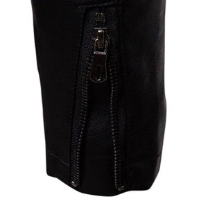 OEM personnalisé à la mode automne hiver mode hommes veste en cuir couleur unie fermeture éclair décontracté vachette vestes pour hommes - Product Image 2