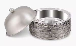 Réchauffeur de nourriture avec support en treillis métallique Casseroles de haute qualité pour servir des aliments faits à la main Hotpot en métal pour les mariages et les fêtes - Product Image 2