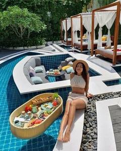 Plateau de petit-déjeuner flottant en poly rotin de luxe, piscine, fabrication au Vietnam - Product Image 6