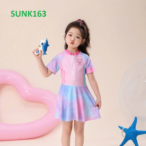 Maillot de bain pour filles, anti-UV, respirant, imprimé en sérigraphie, polyester/nylon, haute qualité, pour tout-petits, OEM - Product Image 5