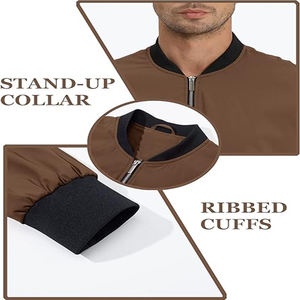 เสื้อแจ็กเก็ตแฟชั่นสตรีทปรับแต่งได้สำหรับผู้ชายเสื้อกันลมมีซิปน้ำหนักเบาพร้อมเสื้อโค้ทบอมเบอร์คอตั้ง - Product Image 4