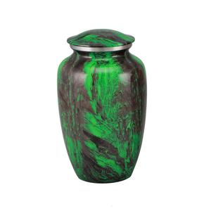 Urnas de cremación para adultos de aluminio de alta calidad con hermosa pegatina negra Suministros funerarios de metal terminado para cenizas humanas - Product Image 2