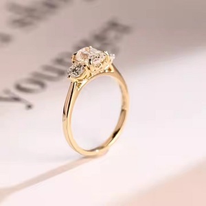 Gold Three Lab Diamond Engagement Ring 2.50CTW VVS1 <b>Cushion</b> Cut Lab Grown Diamond Anniversary Gift Wedding Fine Jewelry Her - Product Image 4