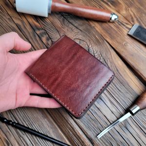 กระเป๋าสตางค์พับได้แบบพับสองทบทำจากหนังแท้คุณภาพสูงกระเป๋าสตางค์แบบบางสำหรับผู้ชายช่องใส่บัตรเครดิตปรับแต่งได้ BFW-0013 - Product Image 5