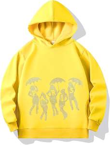 Ropa de calle ligera Sudadera con capucha de diamantes de imitación con cordón Trajes casuales de manga larga Jersey Sudaderas con capucha y sudaderas de gran tamaño - Product Image 6