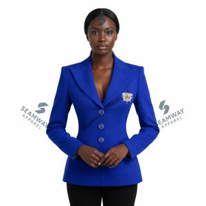 เสื้อเบลเซอร์ทรงธุรกิจแบบกระดุมแถวเดียว ซิกมา แกมมา โร คุณภาพพรีเมียม ตัดเย็บอย่างประณีต เหมาะสำหรับชุดทำงานทางการ เสื้อโค้ทสำหรับผู้หญิง ชุดสูทสำหรับทำงานในสำนักงาน - Product Image 5