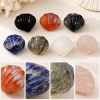 Miniature Coquillage Sculpté en Cristal, Ornement en Pierre Naturelle Polie pour Décoration de Plage, Présentation et Cadeau