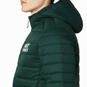 Veste matelassée à capuche et fermeture éclair sur le devant entièrement personnalisée pour hommes, prix de gros bon marché, veste d'hiver décontractée - Product Image 6