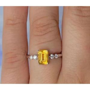 Handmade 925 Sterling Silver <b>Citrine</b> Ring New Arrival Fine <b>Jewelry</b> for Women Girls Bezel Setting Custom Made for Weddings - Product Image 4