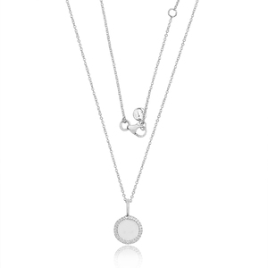 Cadena de eslabones clásica de Plata de Ley 925 más vendida con collar con colgante de piedras preciosas de topacio blanco, accesorio de moda en stock listo - Product Image 5