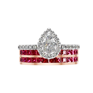 Anillo de Compromiso de Doble Banda de Oro Sólido de 14k con Diamante de Laboratorio IGI, Engaste de Puntas, Joyería Fina de Lujo, Personalizado OEM ODM para Boda - Product Image 3