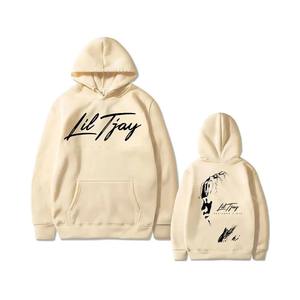 เสื้อฮู้ดแบบสวมหัวสำหรับผู้ชายพิมพ์ลายหน้าจอปักโลโก้ขนาด XS ซิปดีไซน์ขนแกะ - Product Image 2