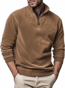 Wholesale Custom Stand Collar <b>Half</b> <b>Zip</b> Acid Washed Pullover Cotton <b>Men's</b> Oversized Mock Neck Quarter Zipper <b>Sweatshirt</b>& Hoodies - Product Image 5