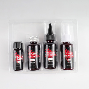 Set di FakeBlood di Halloween-4 bottiglie, diversi colori, effetto cruento realistico per il trucco Horror, Cosplay, scherzi per feste - Product Image 1