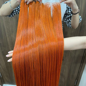 ที่มีคุณภาพดีที่สุดของผมคนดิบเวียดนามที่ผ่านการถักลายกระดูกตรงสีส้มไม่พันกันไม่หลุดไม่หลุดออกไม่สังเคราะห์ - Product Image 6