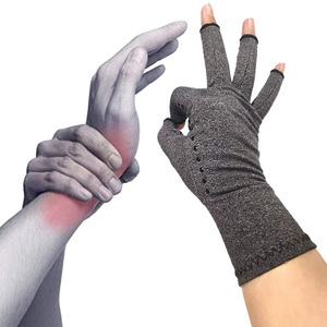 Toptan parmaksız ağrı kesici pamuk Spandex erkekler kadınlar Anti artrit el sıkıştırma yumuşak spor eldiven - Product Image 2