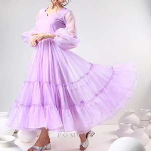 Sadabhar เดรสแม็กซี่ทรงเอไลน์ไลแลคผ้าโปร่งเป็นมิตรต่อสิ่งแวดล้อมสำหรับผู้หญิงเสื้อผ้าฝ้ายซับในลำลองสำหรับฤดูใบไม้ผลิฤดูร้อนฤดูใบไม้ร่วงใช้ในชีวิตประจำวัน - Product Image 1