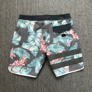 Men's Yellow Black Splatter Print Board Shorts Quick Dry Drawstring Waist Casual <b>Swimwear</b> with Side Stripe - Product Image 6