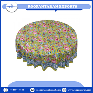 100% Cotton Handmade Block Printed <b>Tablecloth</b> 20 Sheeting 150 CMS Well Absorbing for Weddings and Home Use Bulk Supply - Product Image 6