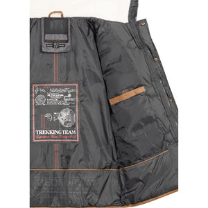 Vêtements d'hiver à la mode veste Parka à col montant en fourrure à fermeture éclair pour hommes veste à poignets élastiques de haute qualité avec patchs personnalisés - Product Image 5