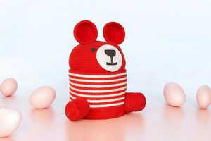 Eco-Friendly Teddy Bear Design Nursery Storage Basket Handwoven Cotton Rope Toy Organizer For Kids Room Organizer - Product Image 3