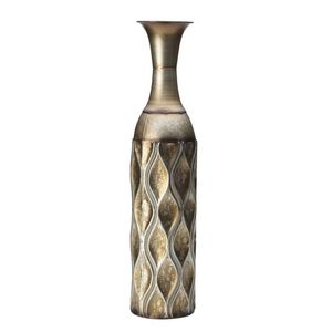 Metal flower <b>vase</b> designed to elevate dining table decoration with <b>beautiful</b> floral arrangements for welcoming guests daily - Product Image 3