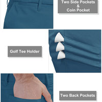 Erkek Orta Bel Normal Kalıp Düz Renk Golf Pantolonu ve Kumaş Pantolon Kırışmaz Düz Ön Akıllı Günlük Sonbahar Giyim Golf Pantolonu