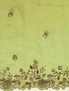 ผ้าซิลค์จอร์เจียตต์ปักลายทั้งผืน ตัดลายฉลุ ผ้าซาตินนุ่ม 5.5 เมตร พร้อมเสื้อผ้าไหมบังคลอรี สำหรับงานปาร์ตี้และเทศกาล - Product Image 5