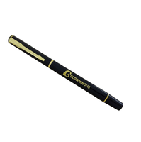 Stylos à bille rétractables Olivia International Designer en métal, encre bleue 0,5 mm, écriture fluide et sans bavures