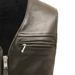 Élégant respirant hommes moto gilet bonne qualité toile cuir décontracté hiver mode costume - Product Image 4