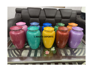 Urnes de crémation pour adultes en aluminium de qualité supérieure de couleur perle de L MAX B EXPORTS Prix de gros et distibuteur - Product Image 1
