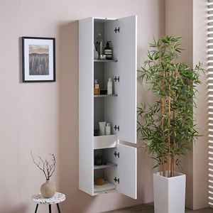 Étagère murale suspendue blanche pour salle de bain - Product Image 4