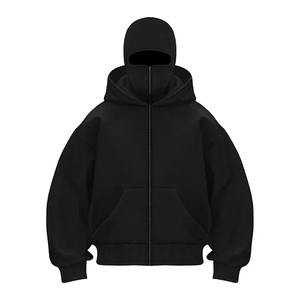 Sudadera con capucha cálida de invierno de ajuste suelto con máscara facial Cremallera Chaqueta informal para deportes al aire libre - Product Image 6