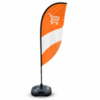 Drapeau de plage double face personnalisé, bannière publicitaire promotionnelle extérieure avec support à base d'eau