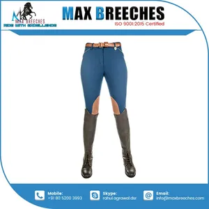 Jodhpurs ดีไซน์แฟนซีพร้อมแผ่นแปะหัวเข่าหนังเต็มแผ่นติดโลโก้กางเกงขี่ม้าที่กำหนดเอง - Product Image 2
