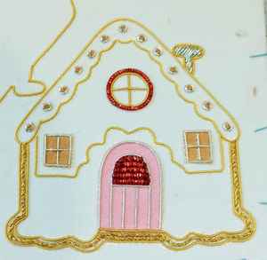 Adornos navideños de plástico bordados hechos a medida, adornos en forma de corazón con zardozi bordados a mano para revender - Product Image 3