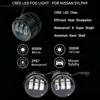 Vente en gros de feux antibrouillard LED à double couleur 20W 9-30V 3000K/6000K pour pare-chocs avant, 26150-3RA0A pour Nissan Sylphy, pièce de rechange