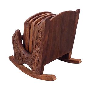 Hot Selling Square Carved Design <b>Wooden</b> Eco-friendly Coasters Placemats for Luxury Hotels Restaurants Furniture Bar <b>Chairs</b> - Product Image 2