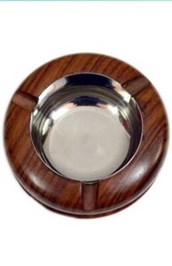 Accessoire de qualité supérieure cendrier à cigares bois incrusté de métal motif de luxe unique Logo personnalisé et barre de bureau d'hôtel solide de haute qualité - Product Image 2