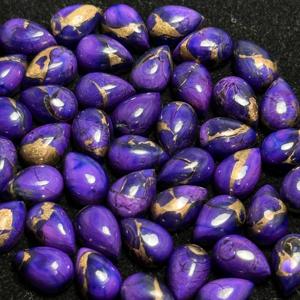 AAA + alta calidad tamaño personalizado 6X9MM forma de pera Natural púrpura cobre Kingman turquesa cabujón joyería de piedras preciosas sueltas - Product Image 3