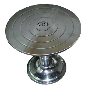 Support de gâteau de finition brillante support de gâteau de forme ronde pour l'événement fête célébration support de gâteau en métal en aluminium - Product Image 1