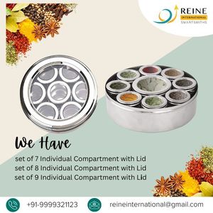 Boîte Masala en acier inoxydable fournie en grande quantité avec couvercles en verre transparent Conteneur de stockage d'épices organisé Porte-épices - Product Image 6