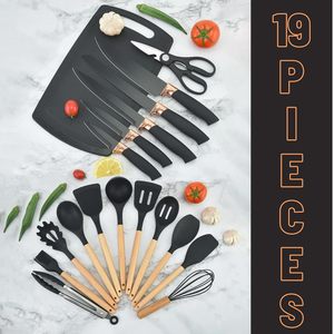 19 pz in 1 <span class=keywords><strong>cucina</strong></span> in legno manico in bambù utensile da <span class=keywords><strong>cucina</strong></span> in silicone per <span class=keywords><strong>la</strong></span> casa utensili da <span class=keywords><strong>cucina</strong></span> - Product Image 4