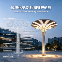 304 Edelstahl Solarbetriebene IP65 Wasserdichte RGB LED-Baumskulptur mit Fernbedienung/Tastensteuerung für Kommerzielle Außenlandschaftsgestaltung