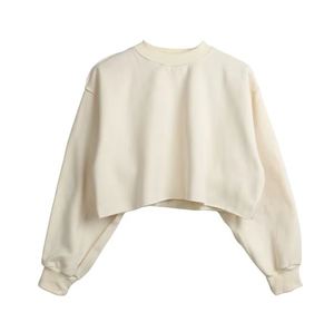 Sweat-shirt à capuche court pour femmes en coton polaire chaud vêtements d'hiver OEM logo personnalisé fournisseur - Product Image 1