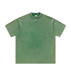 T-shirts pour hommes personnalisés vêtements de rue surdimensionnés vêtements vintage t-shirts d'été en coton lourd délavés à l'acide - Product Image 1