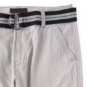 Poches latérales antidérapantes Boucles de ceinture Bouton et fermeture éclair 98% coton 2% élasthanne Blanc Slim Fit Chino Shorts - Product Image 2