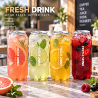 Bouteilles de jus en plastique transparent de 400 ml en gros, bocaux PET vides uniques pour l'eau, le café, le thé au lait et les jus de fruits